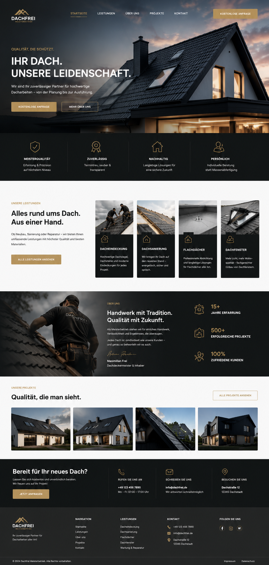 Dachdecker Website Beispiel